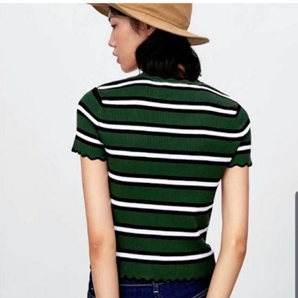 Zara stripped ribbed top